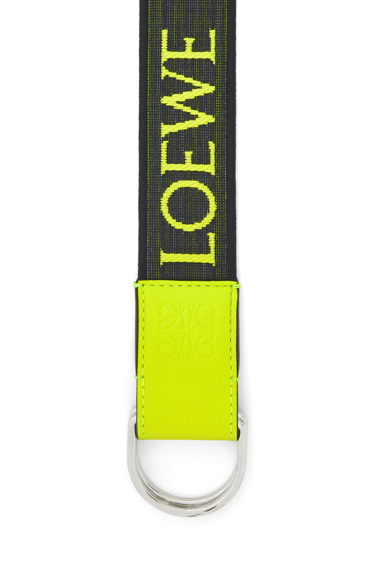 LOEWE Cinturón en jacquard de anagrama y piel de ternera Amarillo Neon/Zul Marino Profu