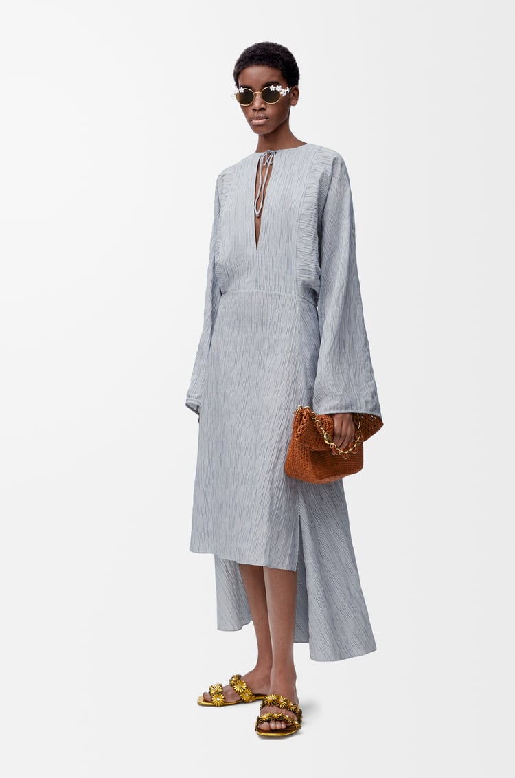 LOEWE Kaftan in cotton blend Blue/White