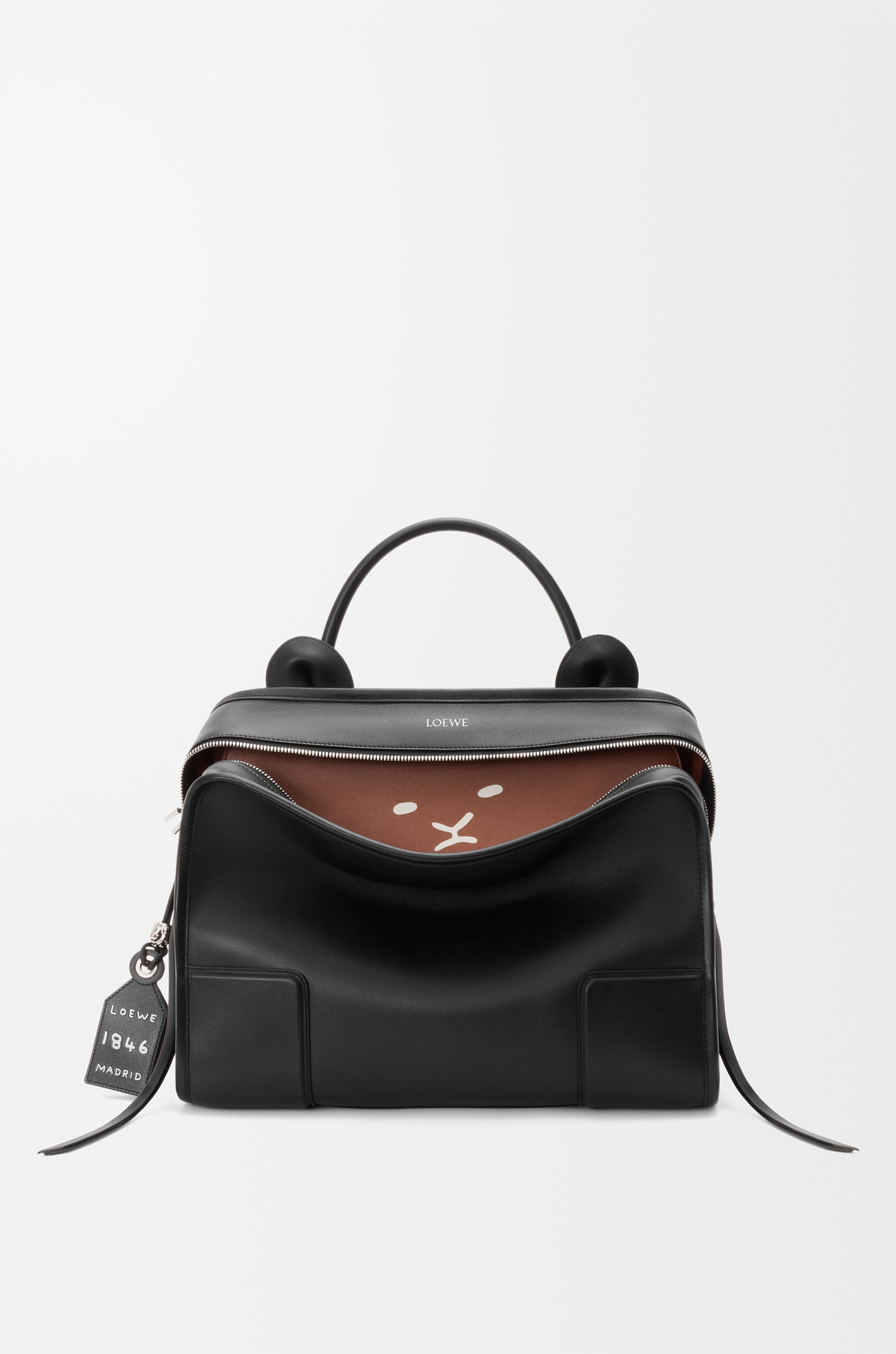 LOEWE Large Lion Intarsio Amazona 180 bag in calfskin ブラック