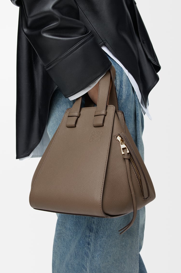 LOEWE Compact Hammock bag in soft grained calfskin Taupe