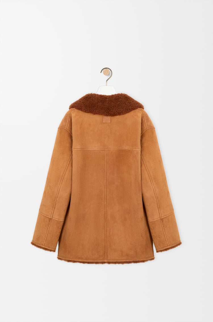 LOEWE Coat in shearling Hazelnut/Dark Brown
