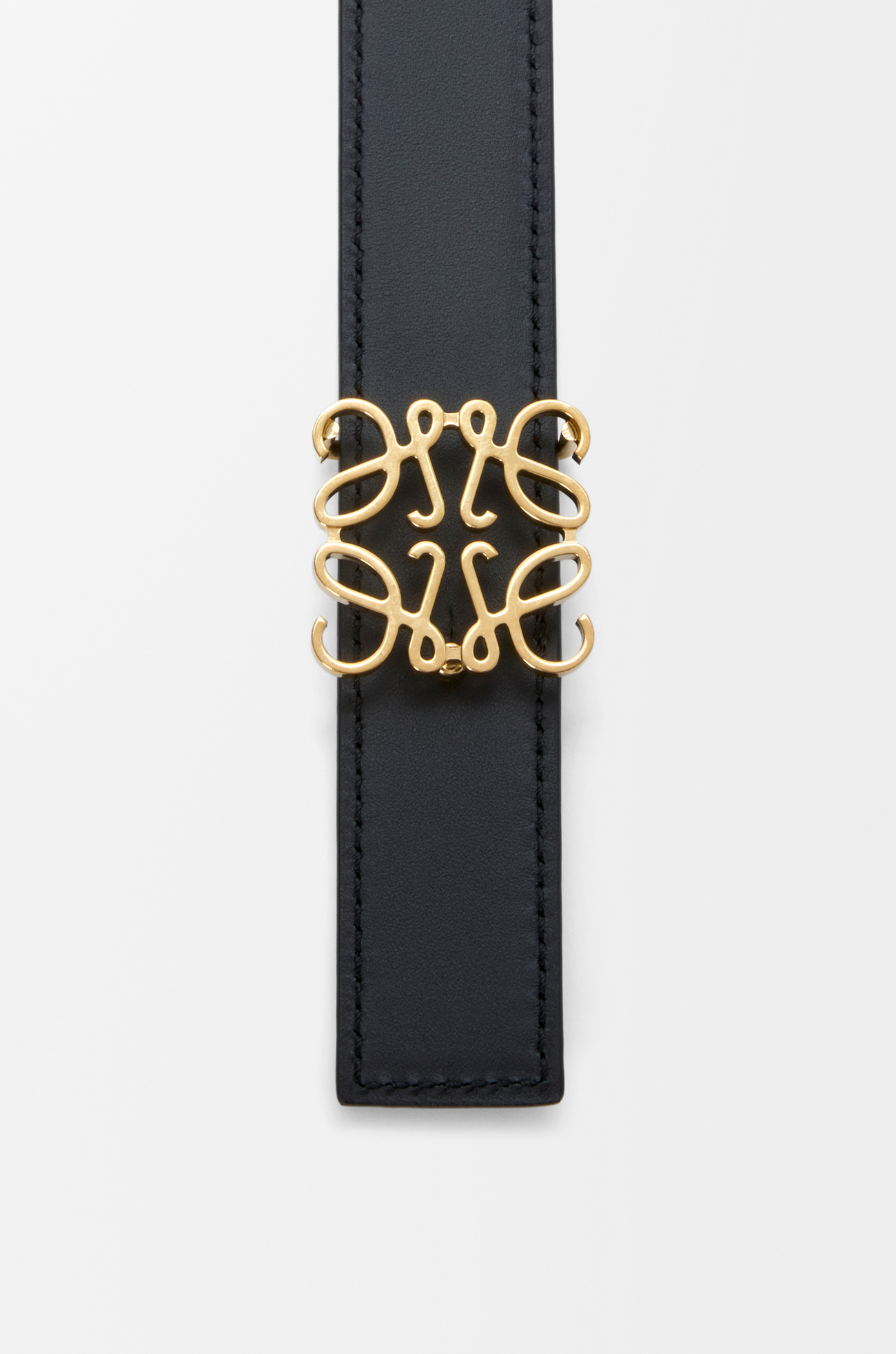 LOEWE リバーシブル アナグラム ベルト（サプルグレインカーフ） ブラック/ゴールド