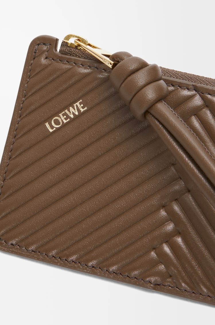 LOEWE Porte-cartes et monnaie Knot en cuir de veau nappa brillant Toundra