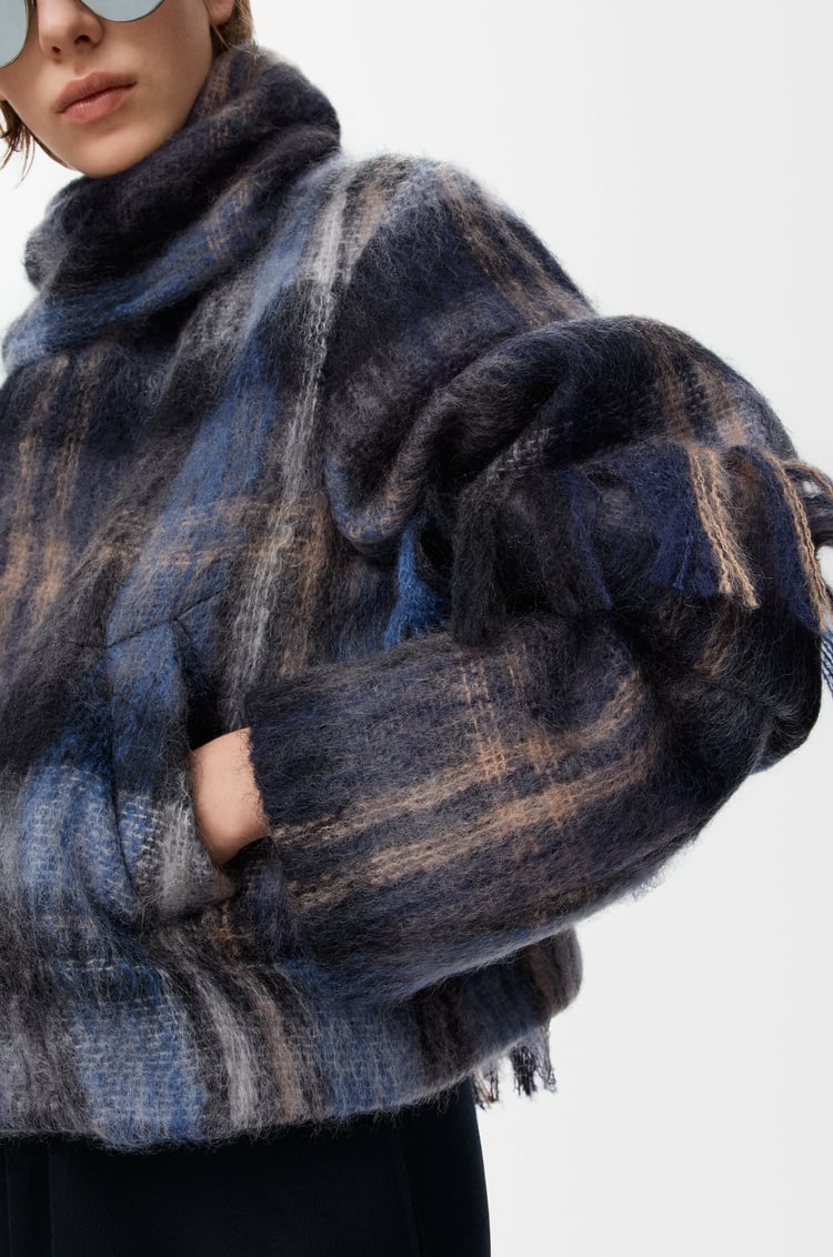 LOEWE Jacket in mohair and wool blend Blue/Multicolor
