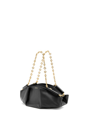 LOEWE Small Paseo bag in shiny nappa calfskin with chain Black