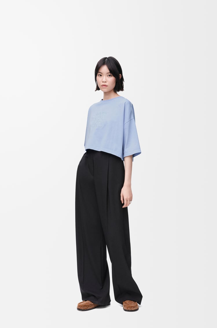 LOEWE 棉质短款 T 恤 浅蓝色