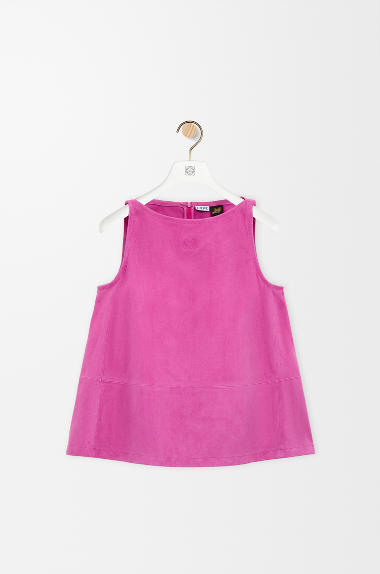 LOEWE Haut en chèvre velours Rose