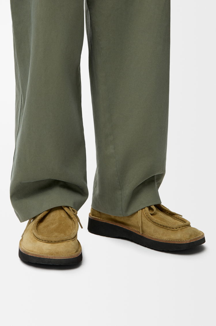 LOEWE Faro lace-up in suede calfskin Sahara