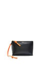LOEWE Knot T pouch in shiny nappa calfskin Black/Bright Orange