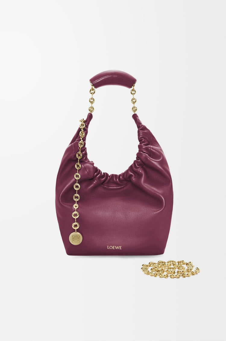 LOEWE Small Squeeze bag in mellow nappa lambskin Crimson
