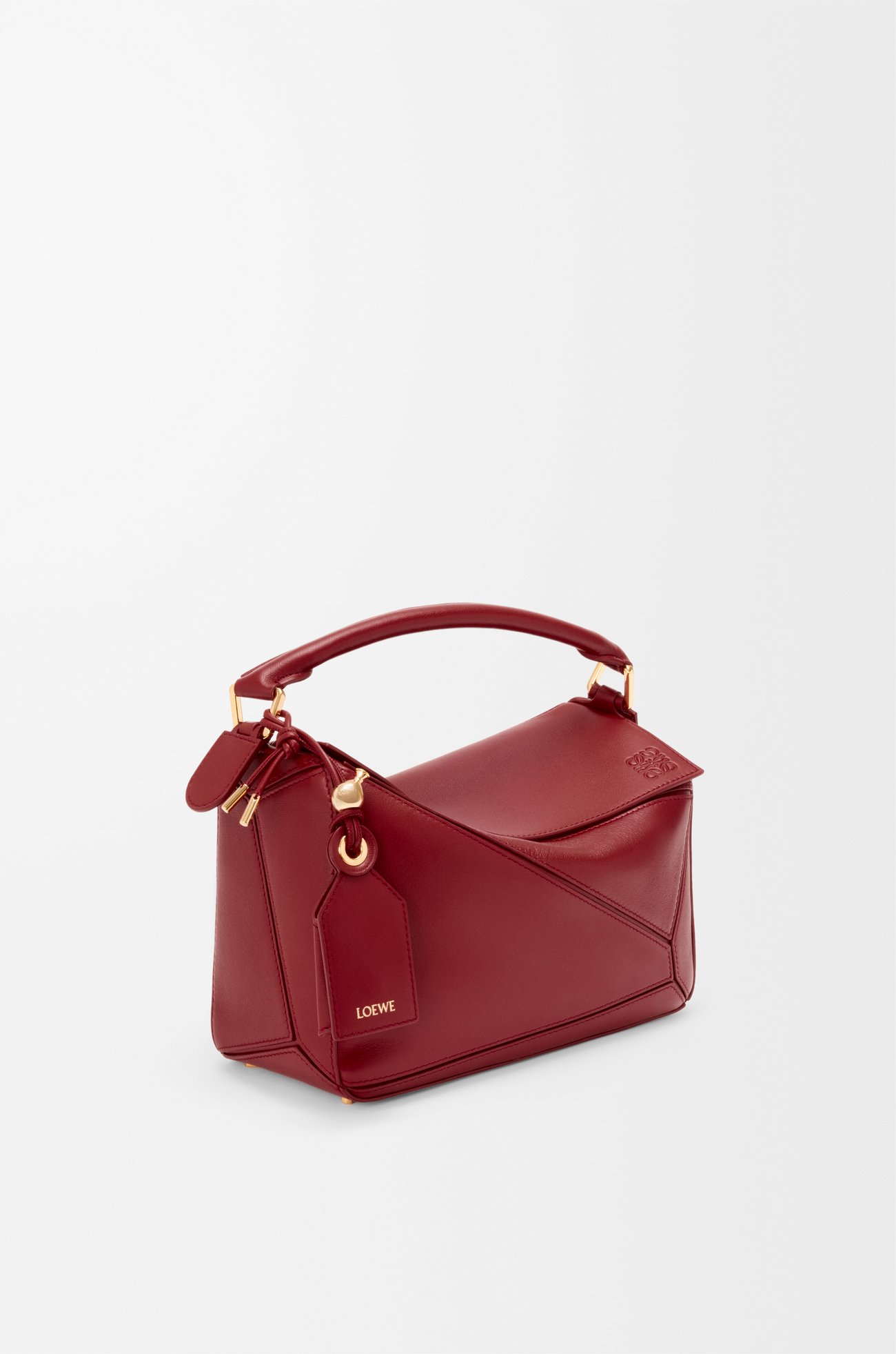 LOEWE Small Featherlight Puzzle bag in nappa lambskin Burnt Red