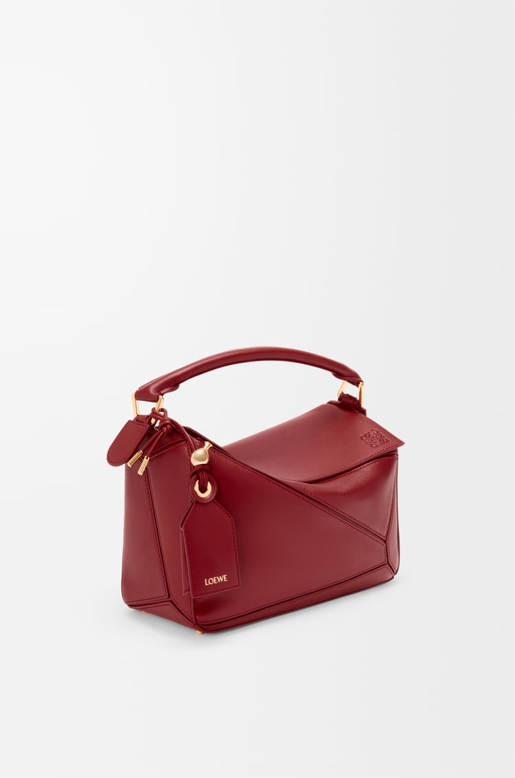 LOEWE Small Featherlight Puzzle bag in nappa lambskin Burnt Red