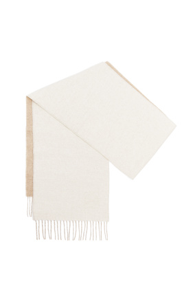 LOEWE Bicolour scarf in wool and cashmere Ivory/Sand plp_rd