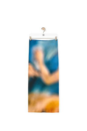 LOEWE Falda tubo de algodón con estampado difuminado Multicolor plp_rd