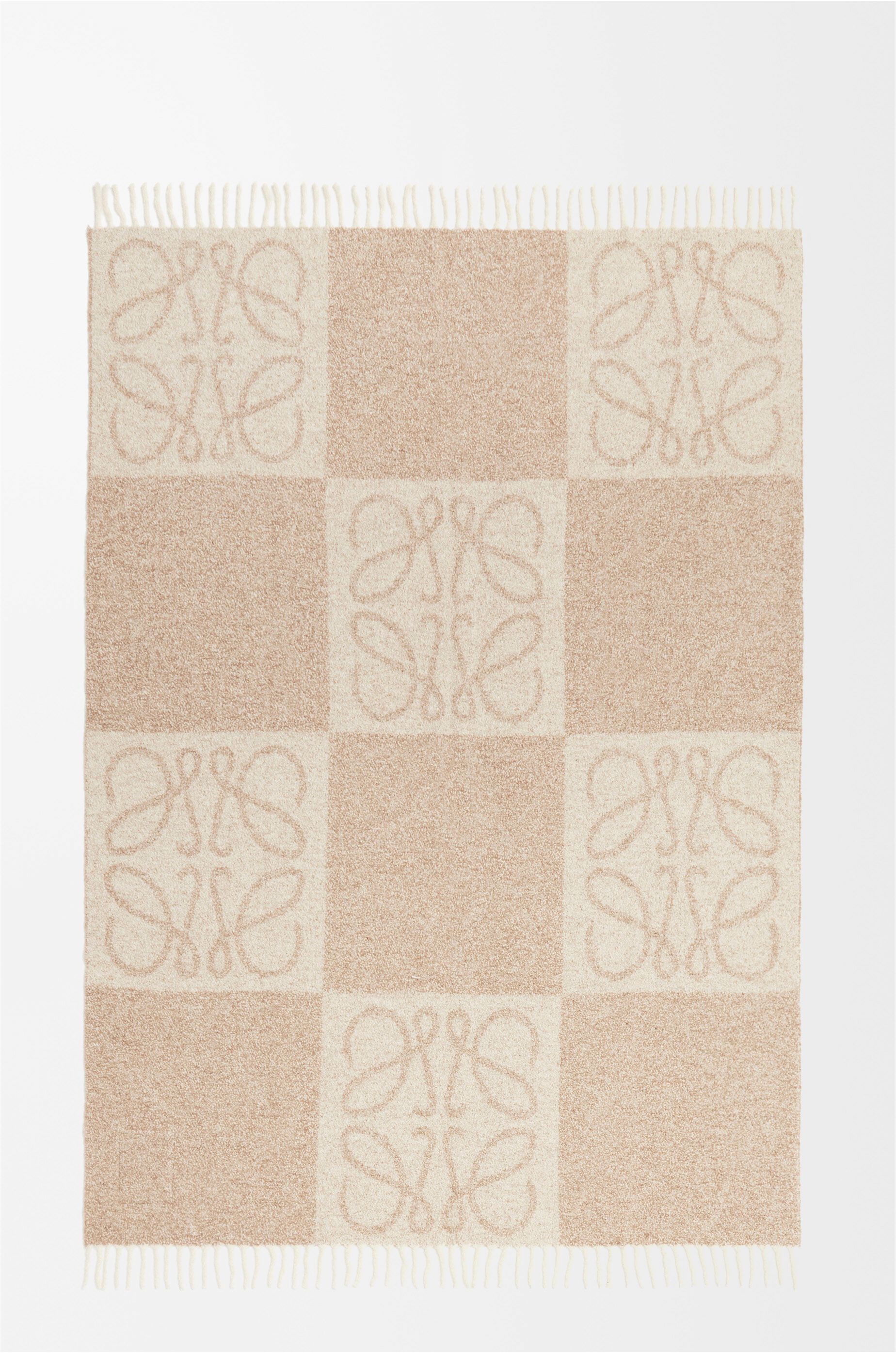 Blanket in wool and alpaca Beige - LOEWE