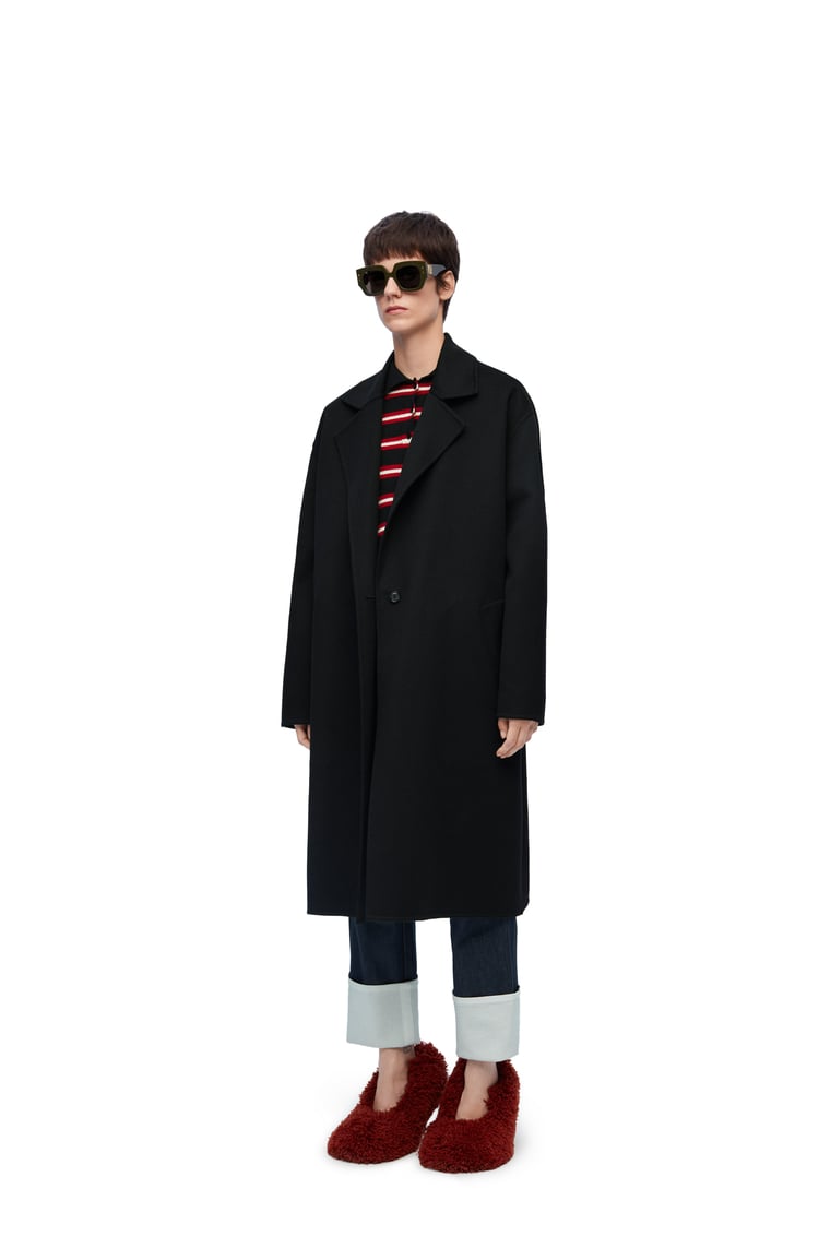 LOEWE Coat in wool and cashmere Black