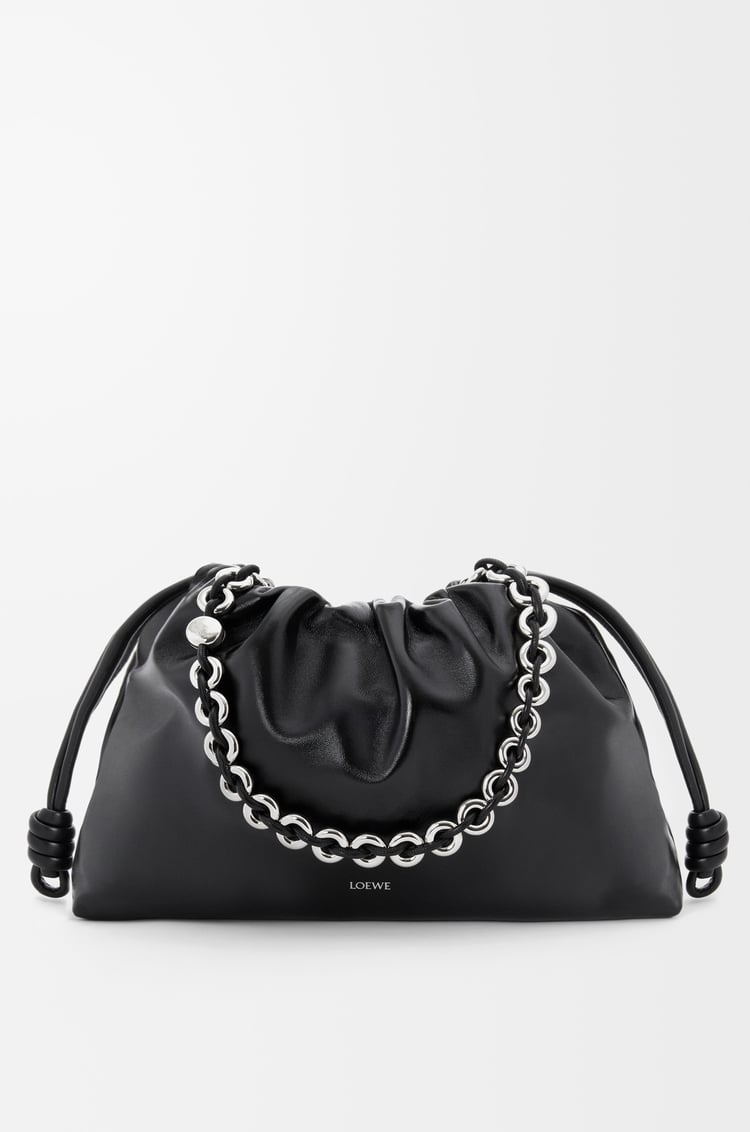 LOEWE Large Flamenco purse in patent nappa lambskin Black