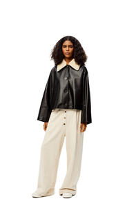 LOEWE Shearling collar jacket in nappa and shearling Black/Ivory pdp_rd