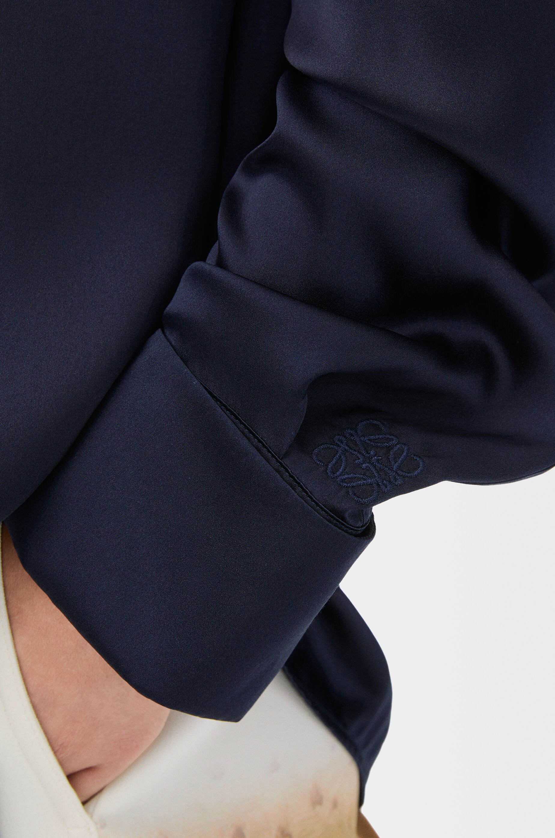 LOEWE ブラック ドレープシャツ ドレス Asymmetric t-shirt in cotton blend Black - LOEWE