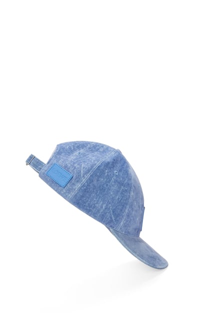 LOEWE Patch cap in flocked denim Seaside Blue plp_rd