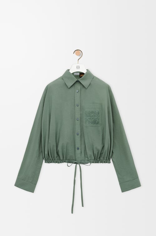 LOEWE 棉质混纺衬衫 灰绿色