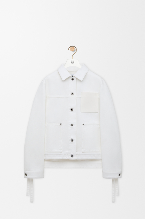 LOEWE Giacca workwear in denim Bianco