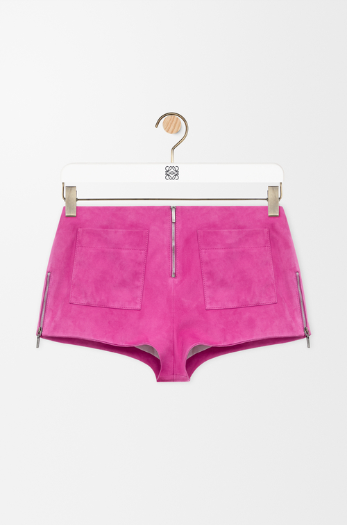 LOEWE Shorts in suede goatskin Pink