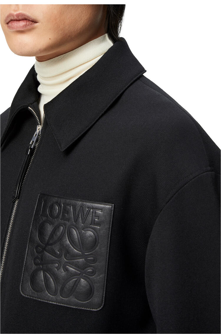LOEWE Parka de lana con capucha y anagrama Negro