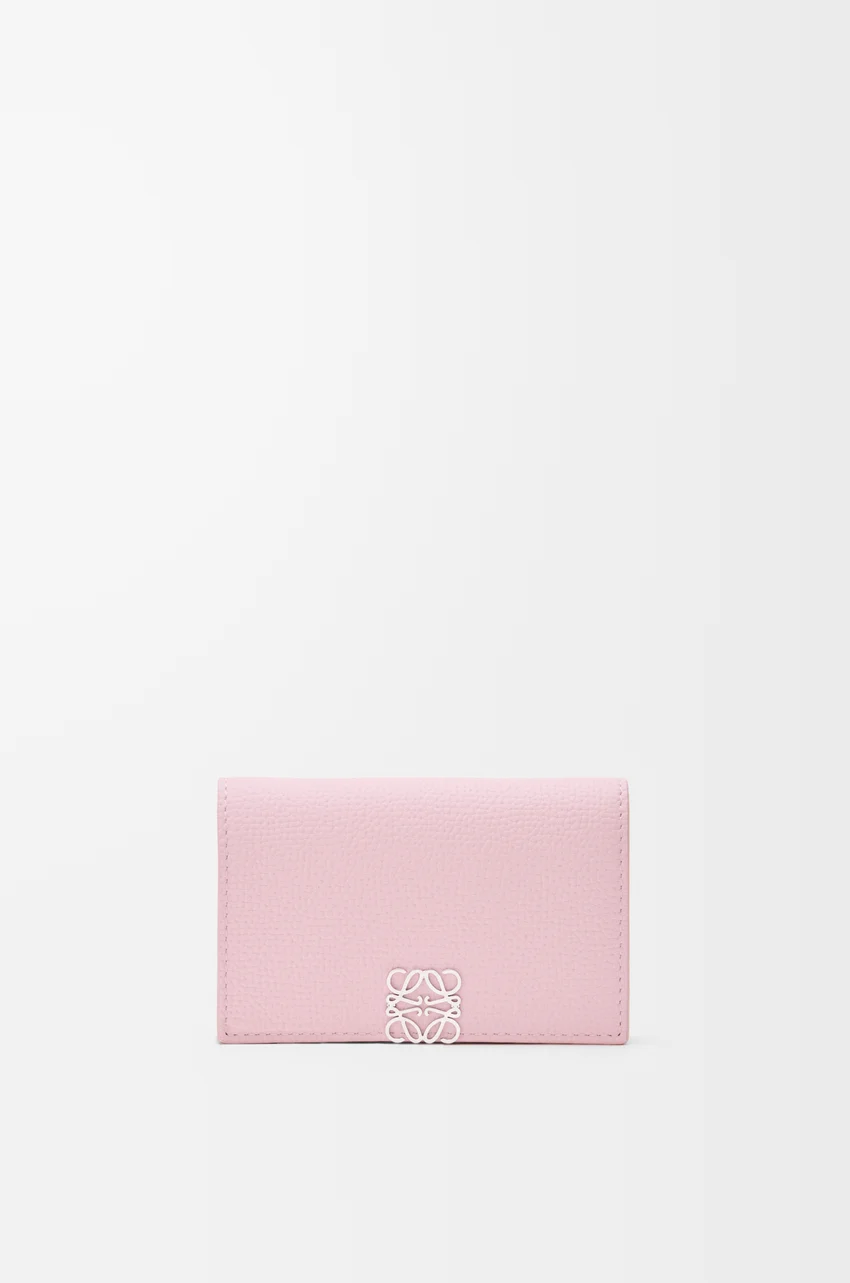 Anagram business cardholder in pebble grained calfskin