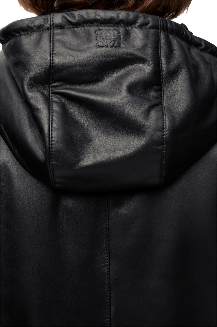 LOEWE Hooded puffer coat in nappa Black
