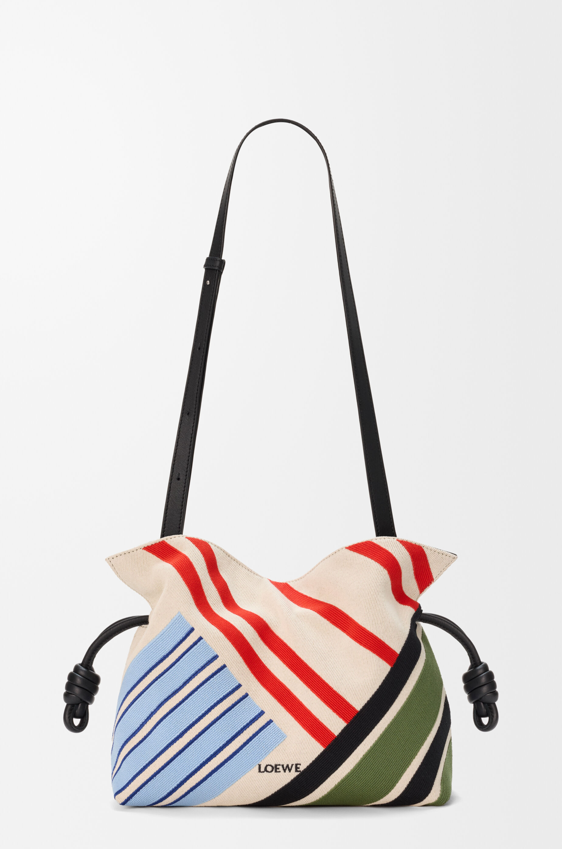 Medium Flamenco clutch in embroidered canvas - LOEWE APAC official