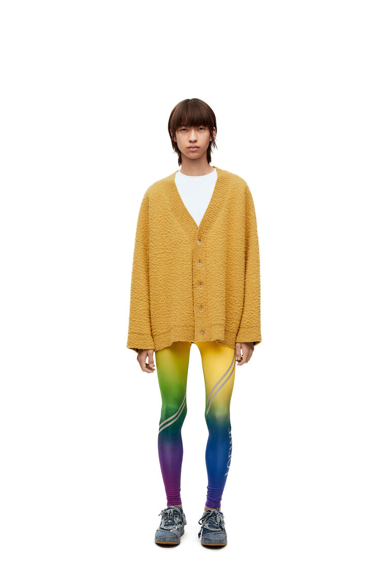 LOEWE Oversize textured cardigan in wool and polyamide Curry