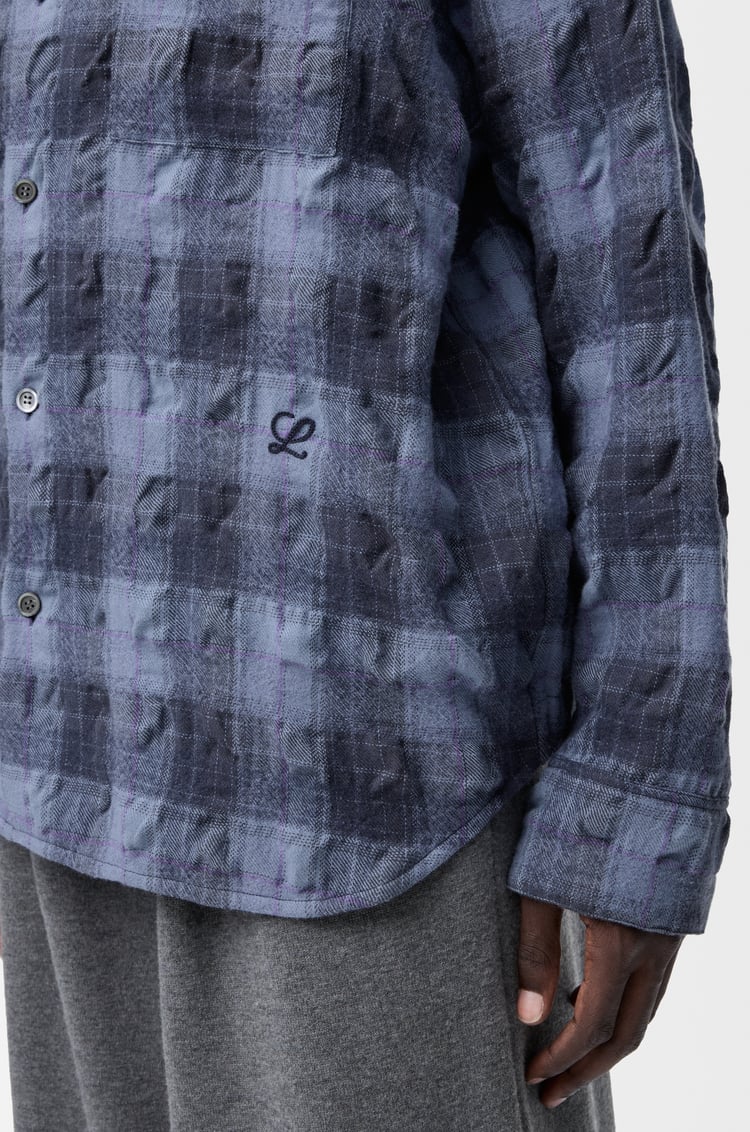 LOEWE Shirt in wool and cotton Navy Blue