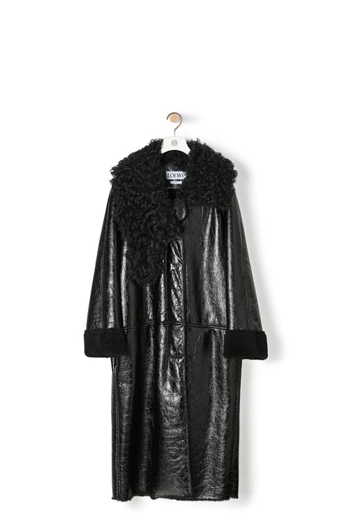 LOEWE SHEARLING COAT Black