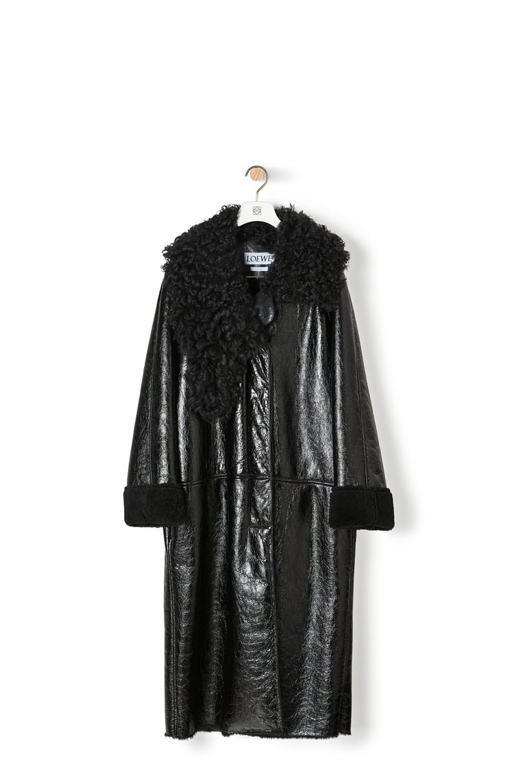 LOEWE SHEARLING COAT Black