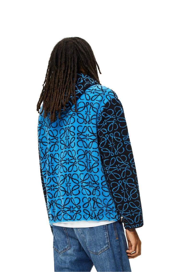 LOEWE Anagram jacquard fleece jacket Black/Turquoise