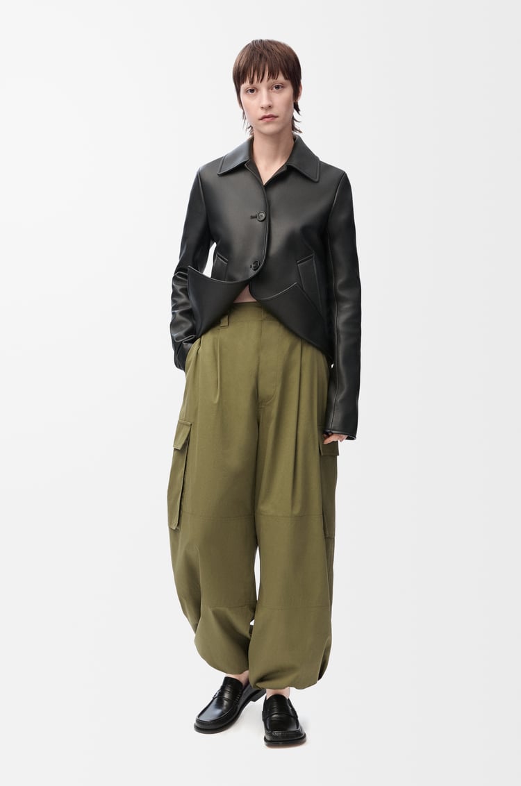 LOEWE Pantalones cargo en algodón y seda Verde Caqui
