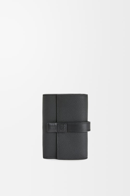 LOEWE 柔軟粒面小牛皮小型直式錢包 黑色