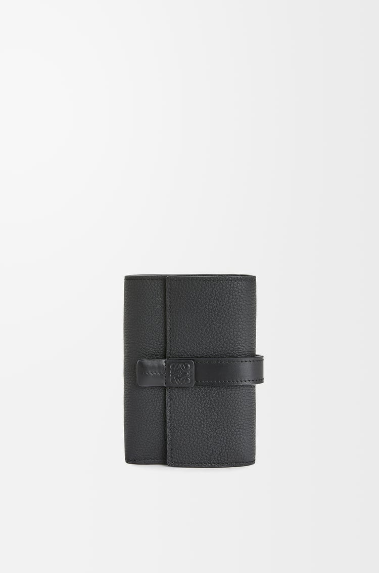 LOEWE 柔軟粒面小牛皮小型直式錢包 黑色