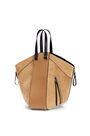 LOEWE Hammock tote bag in calfskin and suede Oak/Dark Gold pdp_rd