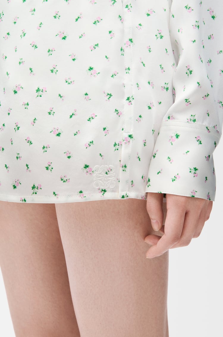 LOEWE Shorts in silk White/Green