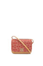 LOEWE Small Goya bag in Anagram jacquard and calfskin Red/Warm Desert pdp_rd