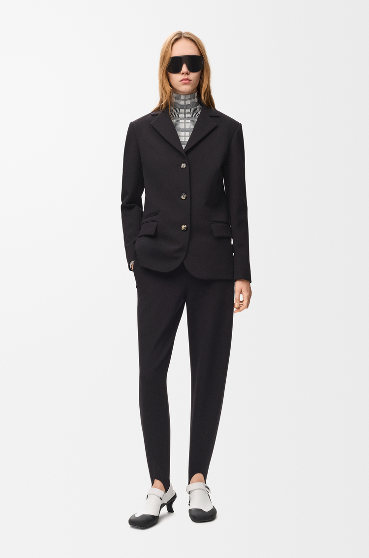 LOEWE Chaqueta en mezcla de lana elástica Negro