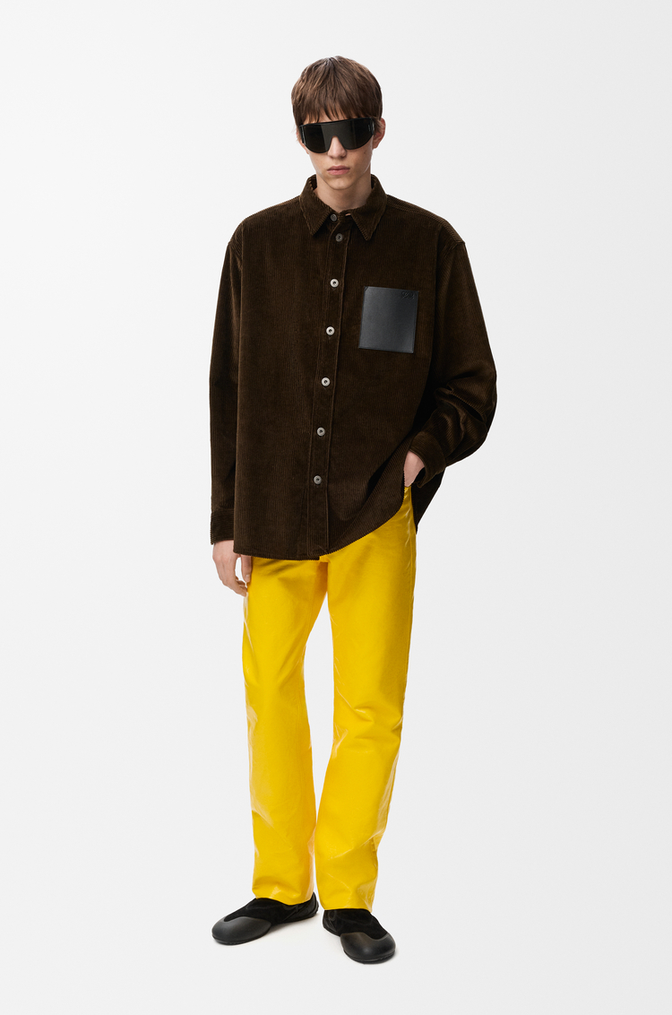 LOEWE Shirt in cotton corduroy Brown