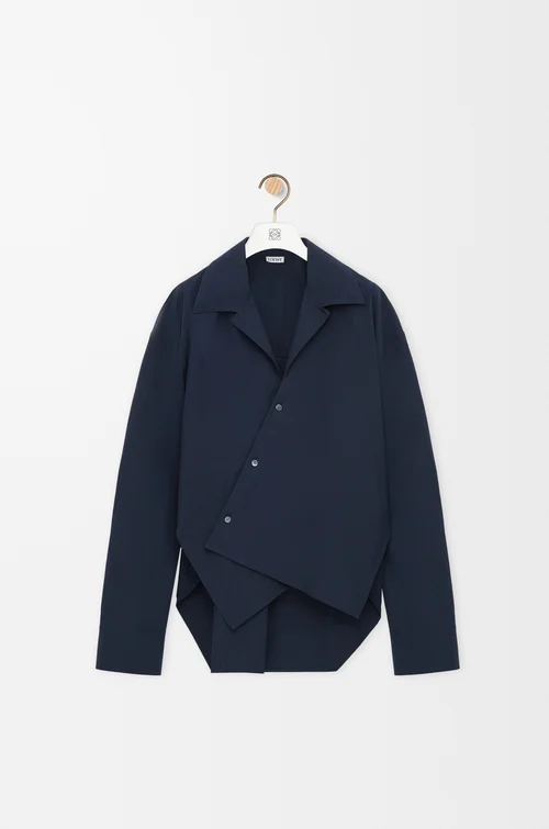 LOEWE Camisa en algodón Azul Marino Oscuro