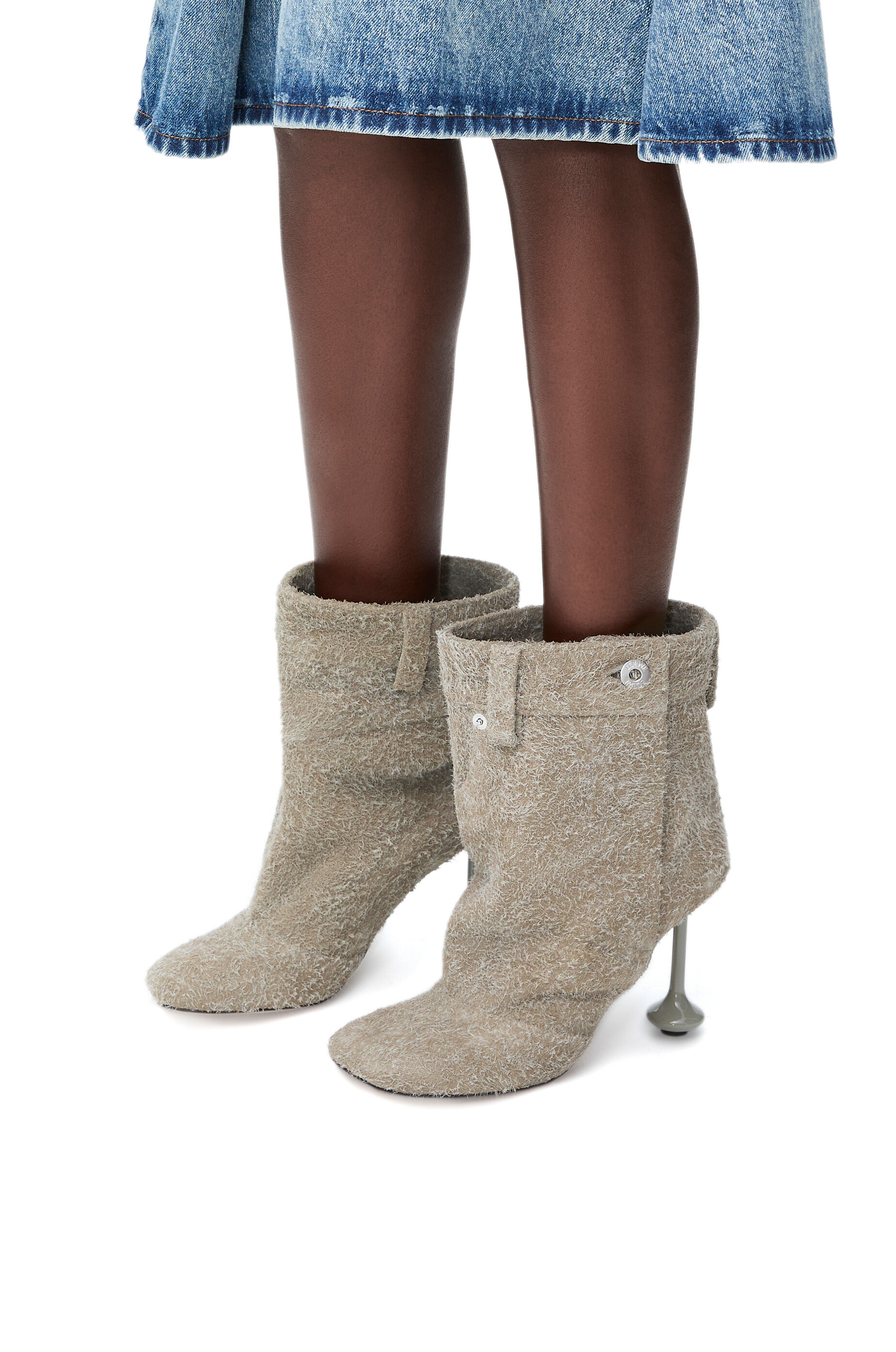 Toy ankle bootie in brushed suede Khaki Green - LOEWE