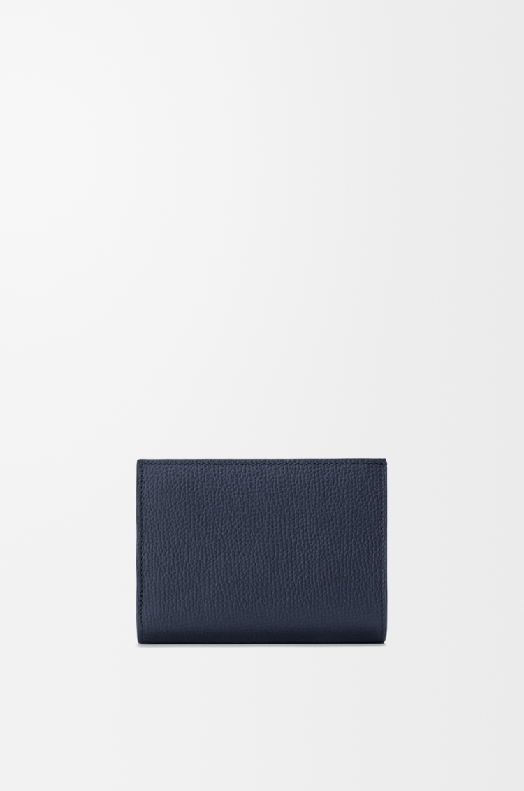LOEWE Anagram compact wallet in pebble grained calfskin Dunkles Marineblau