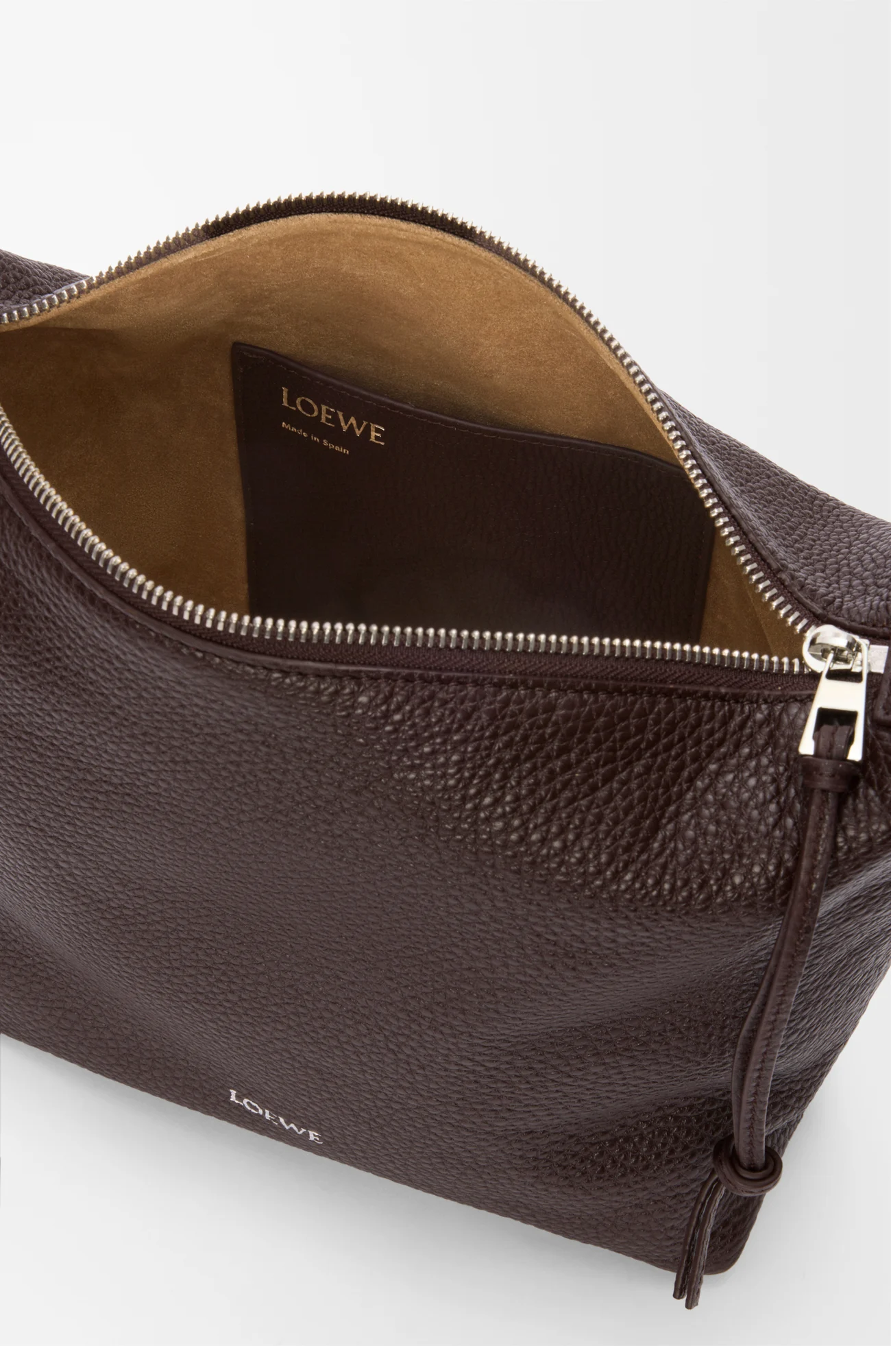 LOEWE Small Cubi crossbody bag in supple grained calfskin Oxblood
