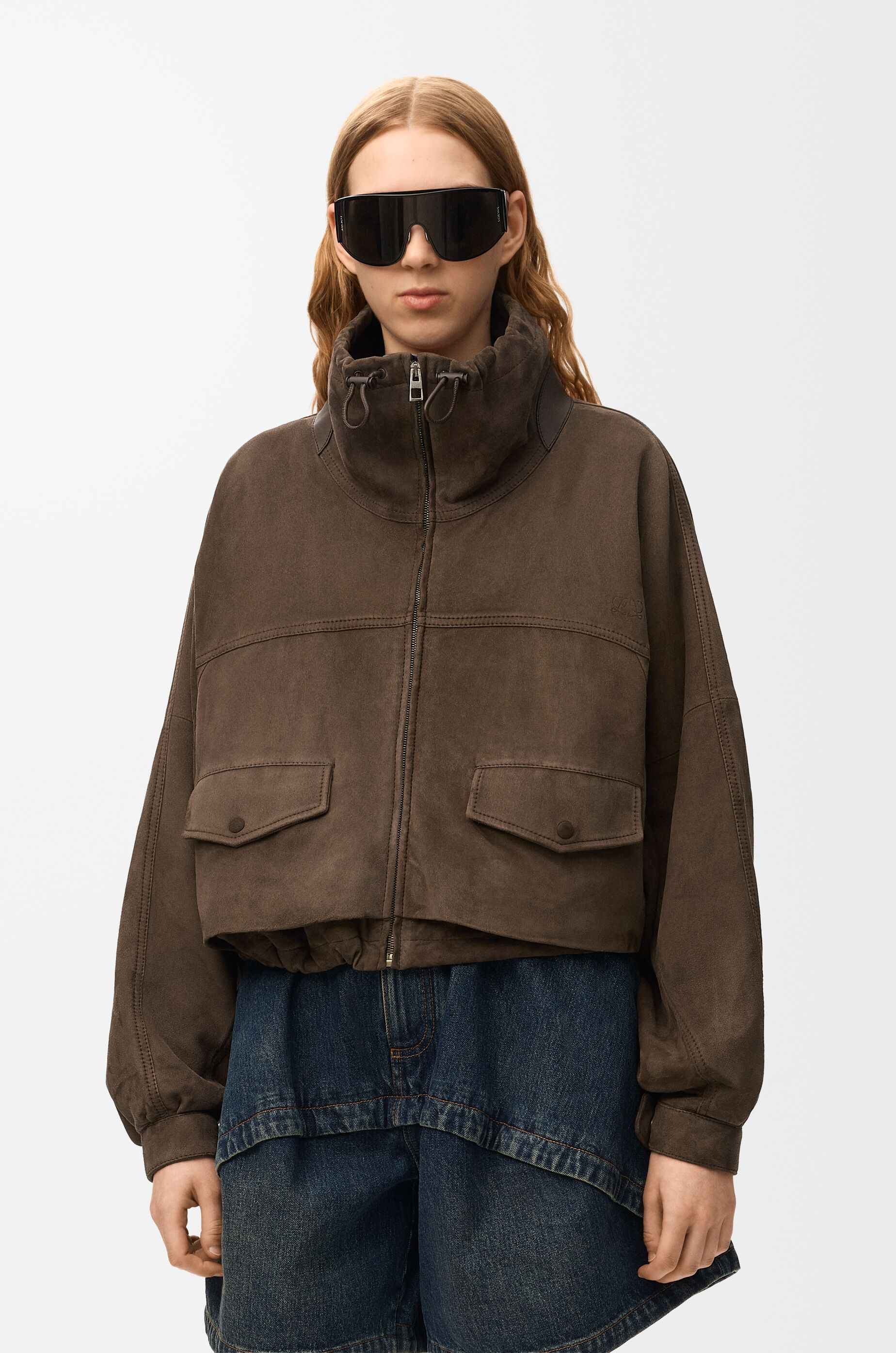 LOEWE スエード ジャケット オリーブブラウン ジャケット（スエードゴート） ブラウン - ロエベ 日本 公式サイト