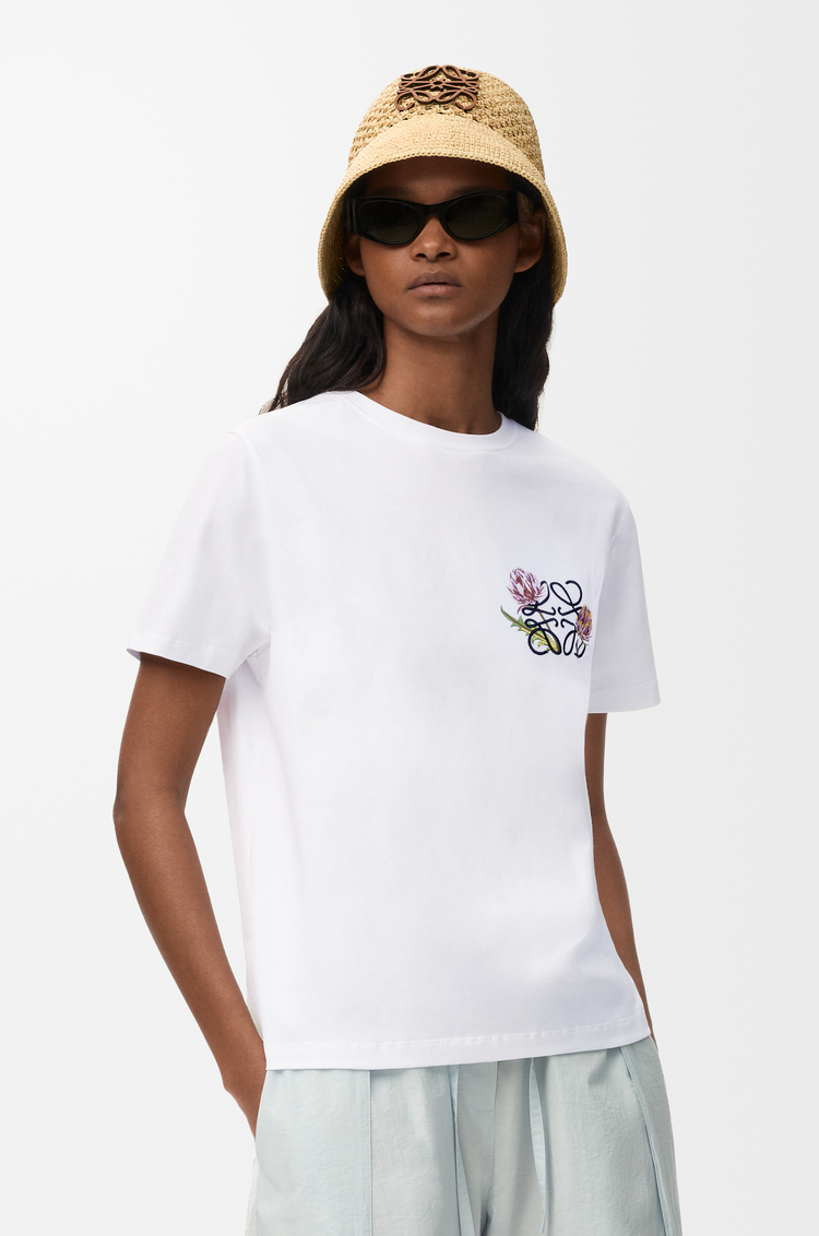 LOEWE 棉質標準版型 T 恤 白色